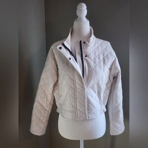 ASOS Cropped Vegan Leather Bomber Jacket Womens Size 2